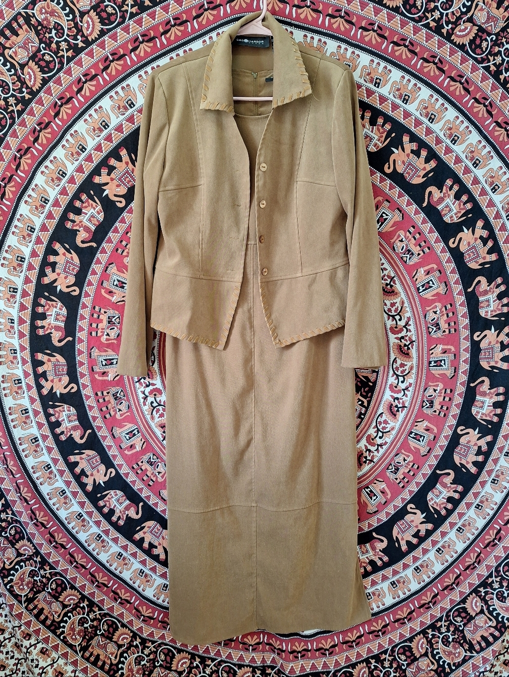 Vintage Sag Harbor Classic Formal Careerwear Two-Piece Maxi Dress And Blazer Set